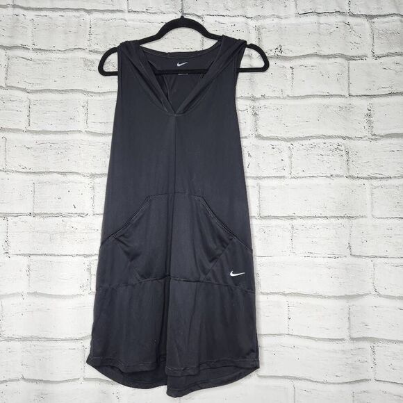 Nike Womens Black Dri-Fit Activewear Sleeveless Loose Fit Hoodie Size Large - Picture 1 of 12